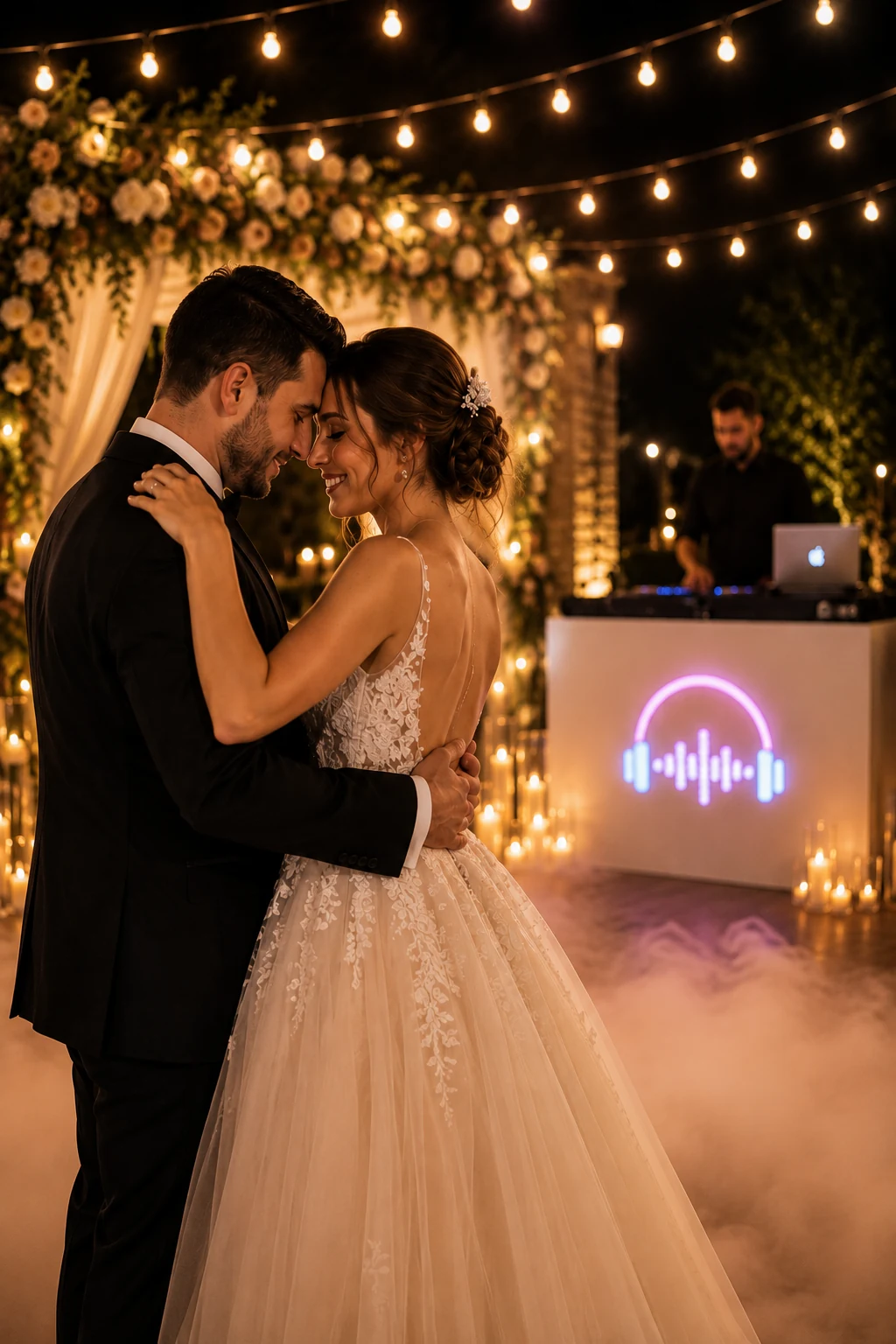Wedding DJ - Συνάντηση με το ζευγάρι πριν τον γάμο Wedding DJ σε γαμήλια δεξίωση συζητά με το ζευγάρι πριν την έναρξη της εκδήλωσης